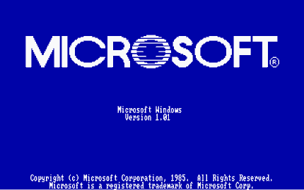 Pantalla de inicio de Windows 1.01